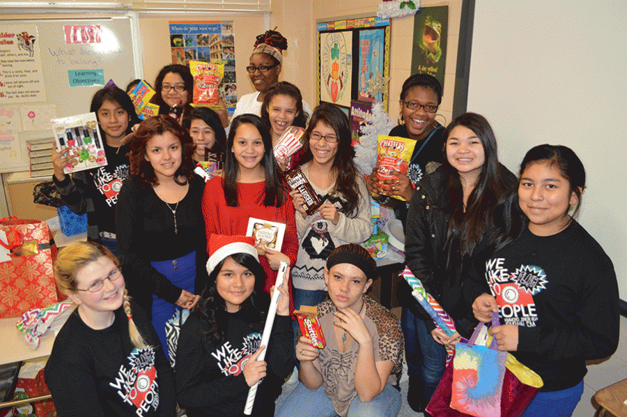 4th period Journalism students with their Secret Santa gifts