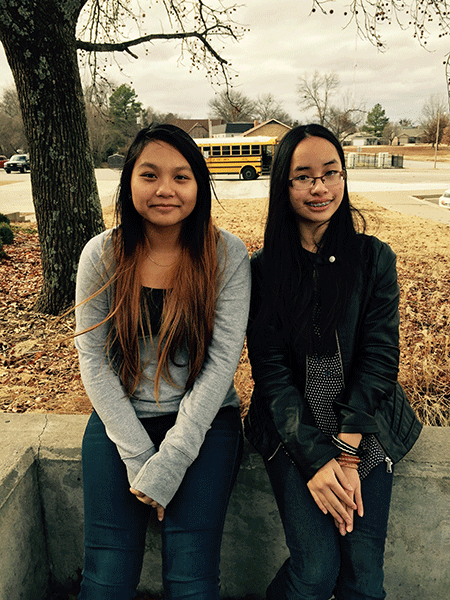 Ashley Chanmanivong, runner-up, and Angel Keohacksa, two-time KJH Spelling Bee Champion